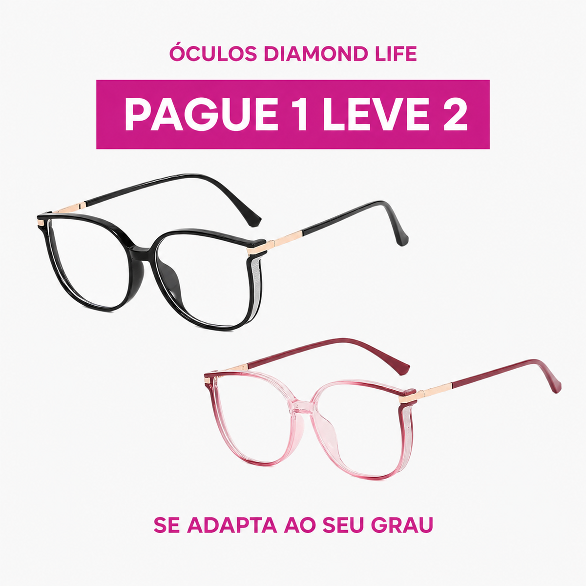 Pague 1 Leve 2 | Óculos Multifocal Diamond Life + Brinde