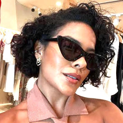 Óculos de Sol Maria de Fátima Gatinho Preto Puro Luxo e Glamour